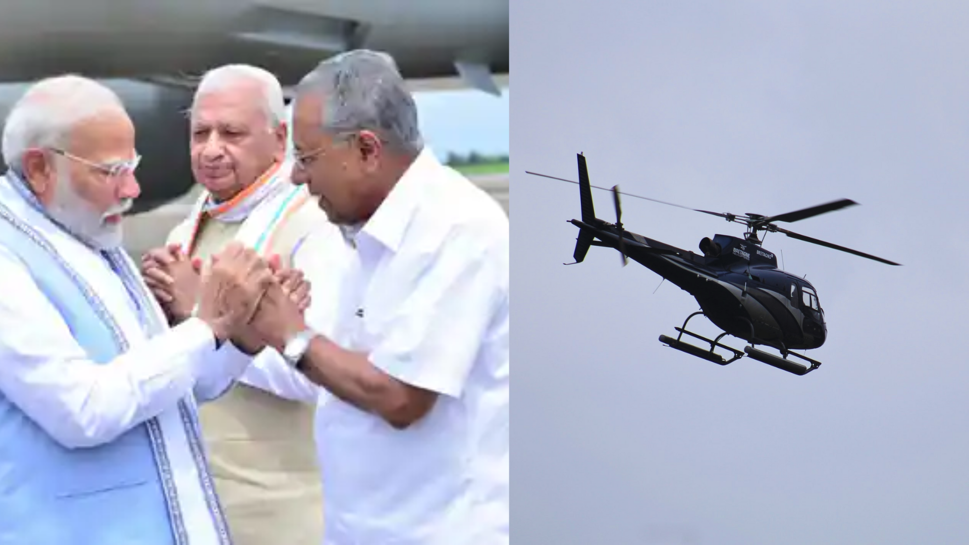 PM Modi carries out aerial survey of disaster-hit areas of Wayanad