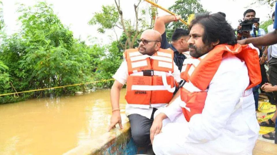 Deputy CM Pawan Kalyan reviews flood situation in Andhra Pradesh