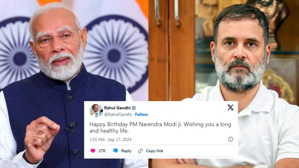 Rahul Gandhi greets PM Narendra Modi on birthday