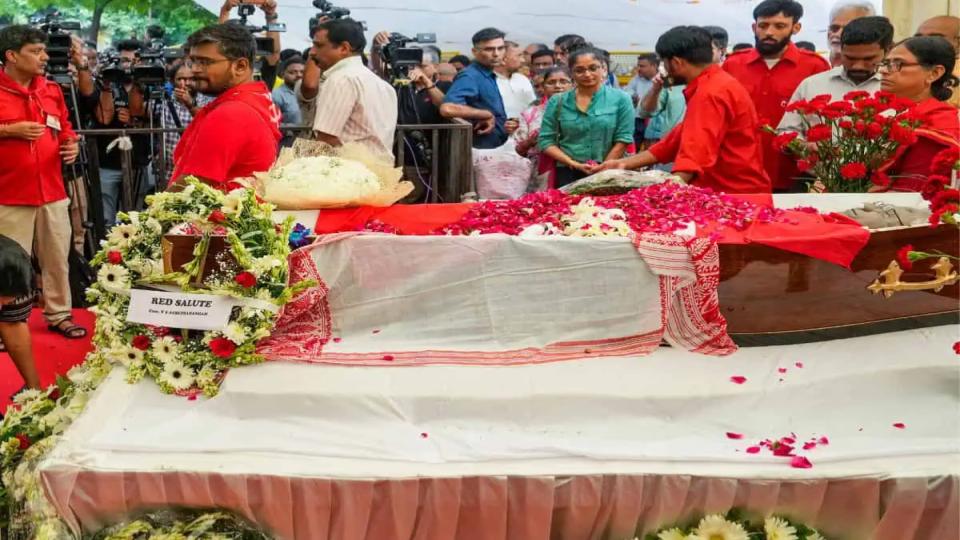 Tributes paid to Sitaram Yechury at CPI (M) headquarters in Delhi