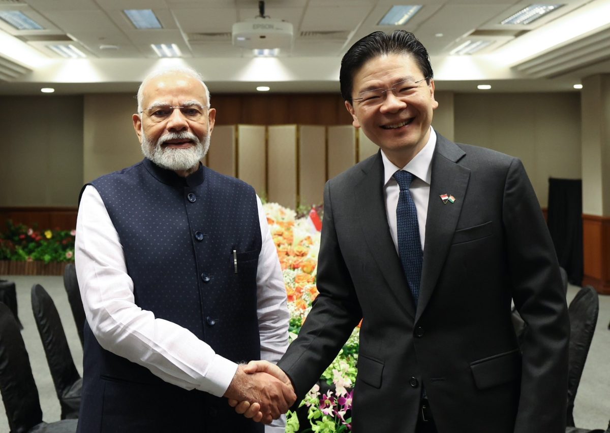 PM Narendra Modi holds delegation-level talks with his Singaporean counterpart Lawrence Wong