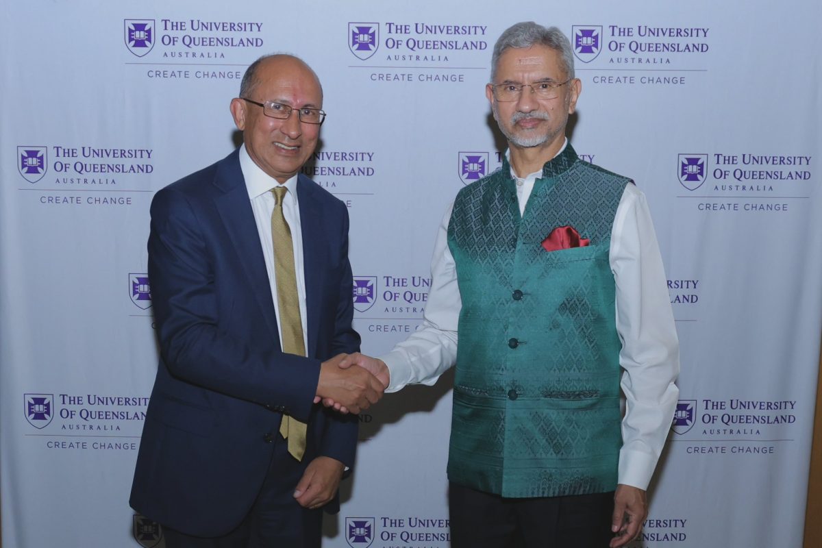 EAM Dr. S. Jaishankar Meets University of Queensland Chancellor Peter Varghese in Brisbane